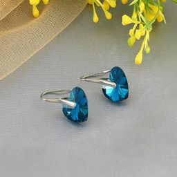UNIVERSITY TRENDZ Silver Plated Crystal Studded Drop Earrings-17