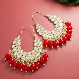 aadita Gold-Plated Classic Kundan Chandbali Earrings-13