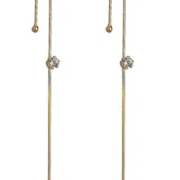 Vembley Pack Of 2 Gold-Toned CZ-Studded Contemporary Ear Cuff Earrings-11