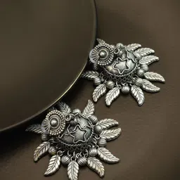 aadita Contemporary Oxidised Drop Earrings-image-55