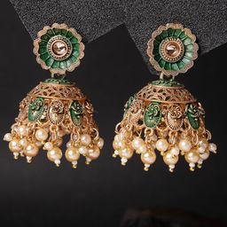 ADIVA Gold-Plated Floral Jhumkas-49
