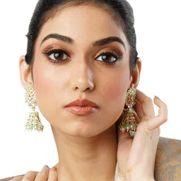 Anouk Gold-Toned Gold-Plated Contemporary Jhumkas-image-68