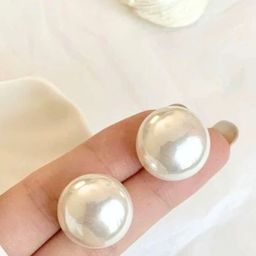SALVE Stainless Steel Pearls Beaded Circular Studs Earrings image 1