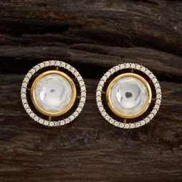 Kushal's Fashion Jewellery Kundan Circular Studs Earrings-26