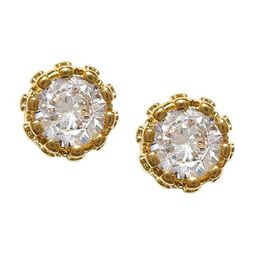 OOMPH Gold-Toned Circular Studs Earrings-2