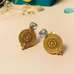 ABDESIGNS Gold-Plated Classic Kundan Stud Earrings-38