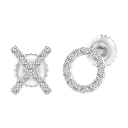 Angara 14KT White Gold Diamond Studded Earrings-1.21 gm-52