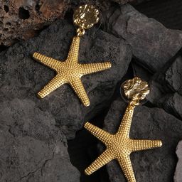 XPNSV Gold-Plated Geometric Drop Earrings-13