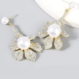 AVANT-GARDE PARIS Gold-Plated Floral Drop Earrings-image-67