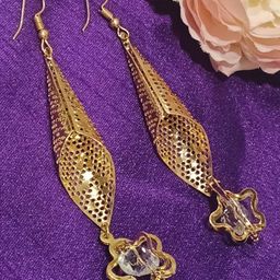 FEMMIBELLA Gold-Plated Contemporary Drop Earrings-86
