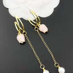 FIMBUL Gold Plated Stainless Steel Drop Earrings-image-56