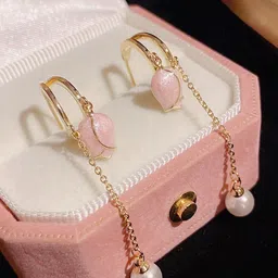 FIMBUL Gold Plated Stainless Steel Drop Earrings-image-51