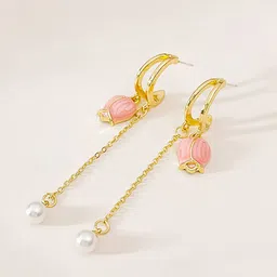 FIMBUL Gold Plated Stainless Steel Drop Earrings-image-54