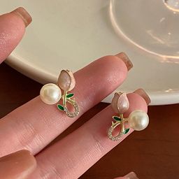 Krelin Gold Plated Floral Shaped Stud Earrings-image-76