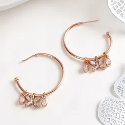 JOKER & WITCH Rose Gold-Plated Contemporary Half Hoop Earrings-picture-28