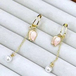 FIMBUL Gold Plated Stainless Steel Drop Earrings-image-55