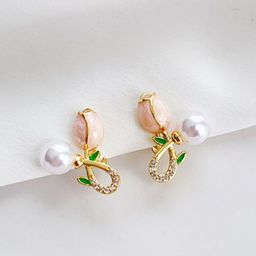 Krelin Gold Plated Floral Shaped Stud Earrings-image-79