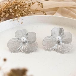 VAGHBHATT Stainless Steel Floral Studs Earrings-18