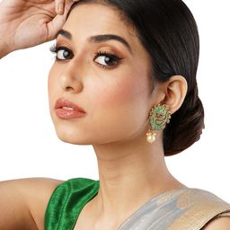 Anouk Brass-Plated Floral Studs Earrings-image-86