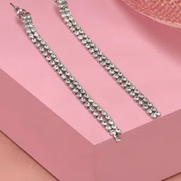 Accessorize London Women Crystal Cupchain Slinky Drop Earring-35