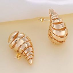 OOMPH Drop Shape Chunky Spiral Drop Earrings-36