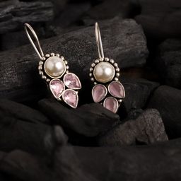 VENI Set Of 2 92.5 Silver-Plated Contemporary Drop Earrings-49