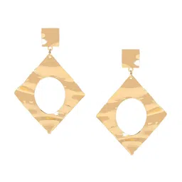 Kazo Gold-Plated Contemporary Drop Earrings-23