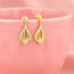 GIVA 925 Sterling Silver Gold-Plated Contemporary Drop Earrings-5