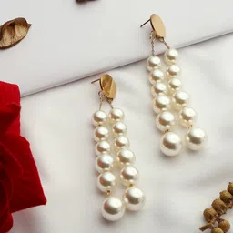 VENI Gold Plated Contemporary Drop Earrings-25