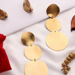 VENI Gold Plated Contemporary Drop Earrings-37