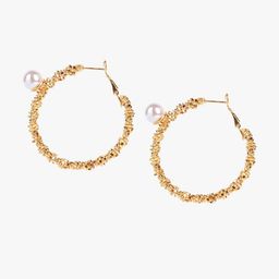 Kazo Gold-Plated Contemporary Hoop Earrings-37
