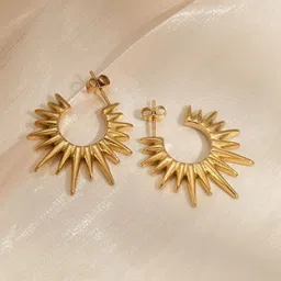 VIEN Gold-Plated Contemporary Drop Earrings-picture-31