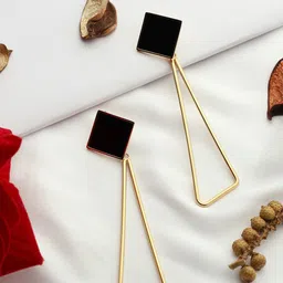 VENI Gold-Plated Contemporary Drop Earrings-27