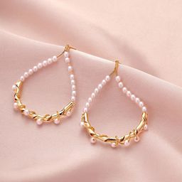 PRITA Gold Plated Contemporary Hoop Earrings-37