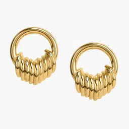 Kazo Gold Plated Contemporary Drop Earrings-50