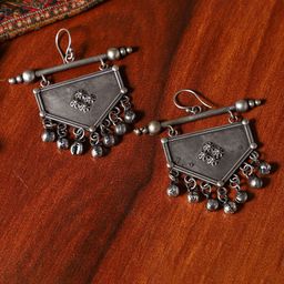 VENI Oxidised Contemporary Drop Earrings-image-0