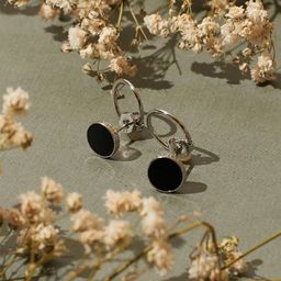 SALTY Men Silver-Plated Stainless Steel Circular Shaped Stud Earrings-46