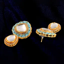GRLIE Gold-Plated Teardrop Shaped Drop Earrings-16