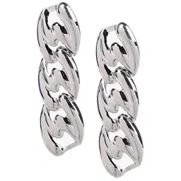 Kazo Silver Plated Contemporary Drop Earrings-11
