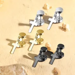 VIEN Assorted Dumbbell Cross Drop Earrings-picture-38