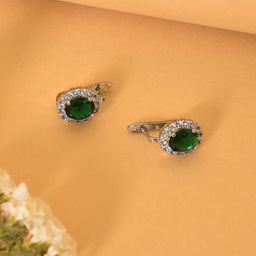 SOHI Green Contemporary Drop Earrings image 1