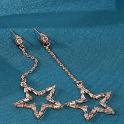 AMI Rose Gold Contemporary Drop Earrings-20