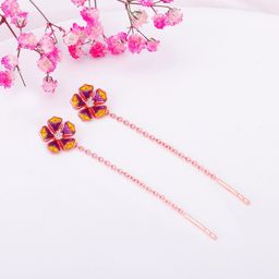 GIVA 925 Sterling Silver Rose Gold Plated Floral Drop Earrings-image-56