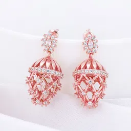 GIVA Women 925 Sterling Silver Rose Gold-Plated Contemporary Drop Earrings-picture-41