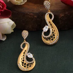 ZINU Rose Gold Contemporary Drop Earrings-image-23