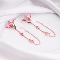 GIVA 925 Sterling Silver Rose Gold Plated Floral Drop Earrings-image-57