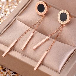 Jewels Galaxy Rose Gold-Plated Contemporary Drop Earrings-18