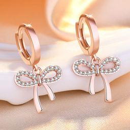 Jewels Galaxy Rose Gold Contemporary Drop Earrings-image-68