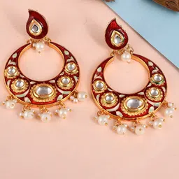 DASTOOR Crescent Shaped Chandbalis Earrings-9