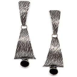 EL REGALO Silver-Toned Geometric Drop Earrings-28
